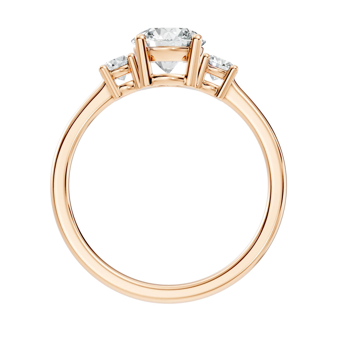 .50-1.00 Ct. Classic Round Diamond Ring with Round Side Stones (b14-a) 14