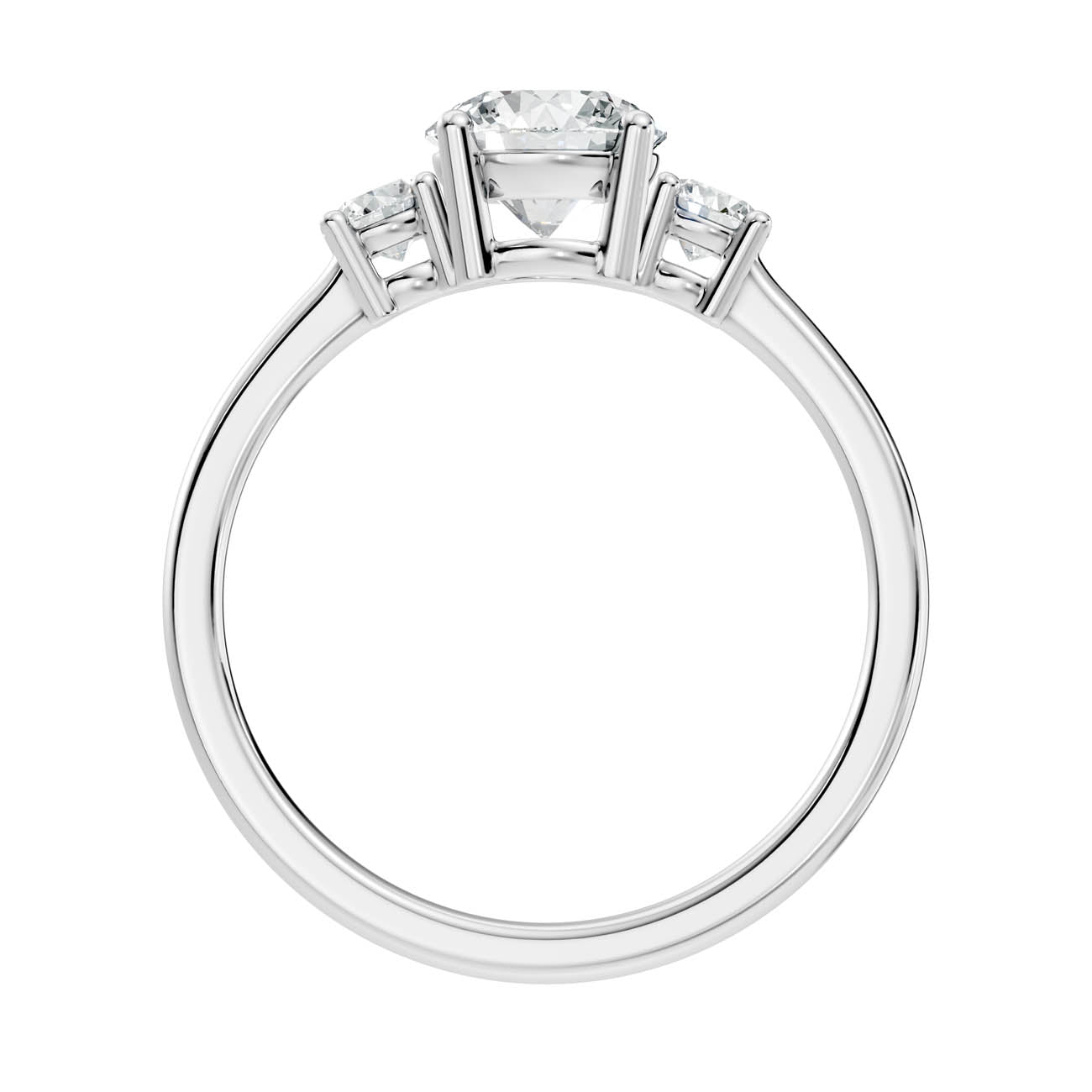 .50-1.00 Ct. Classic Round Diamond Ring with Round Side Stones (b14-a) 10