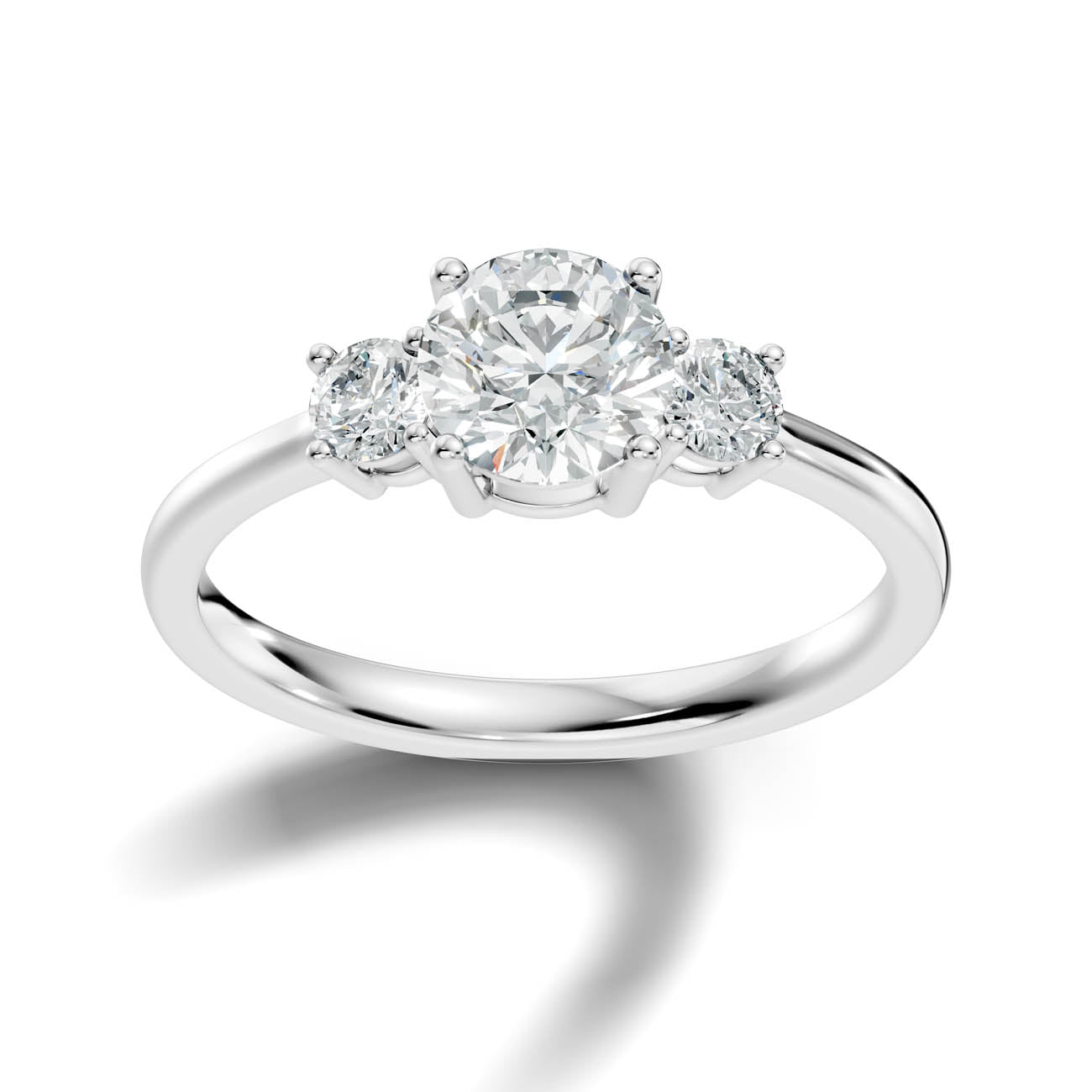 .50-1.00 Ct. Classic Round Diamond Ring with Round Side Stones (b14-a) 9