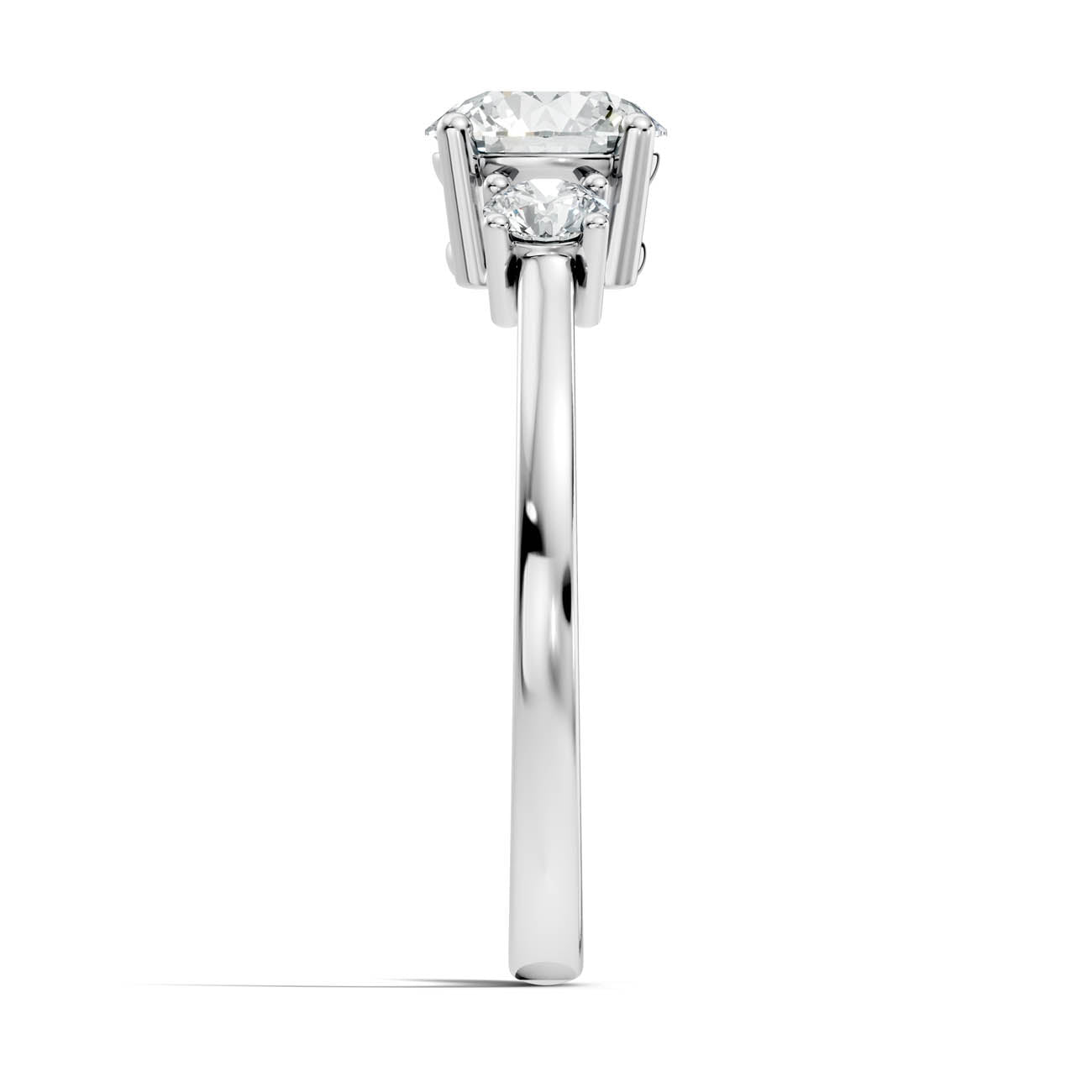 .50-1.00 Ct. Classic Round Diamond Ring with Round Side Stones (b14-a) 11