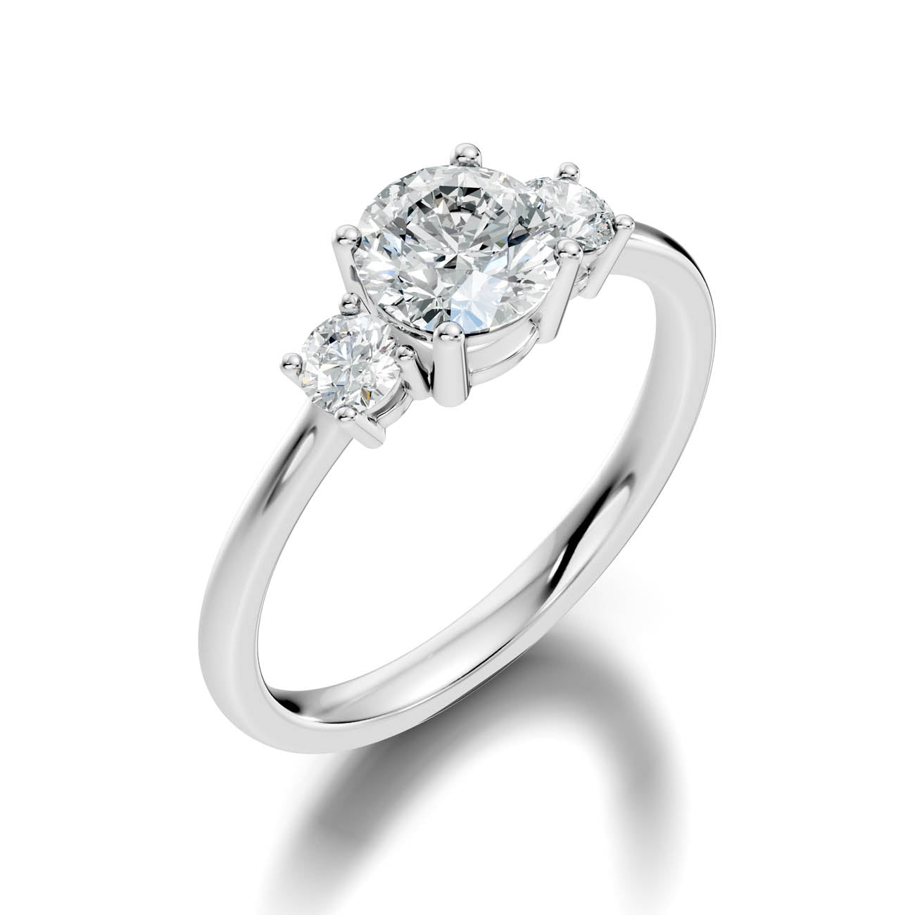 .50-1.00 Ct. Classic Round Diamond Ring with Round Side Stones (b14-a) 8