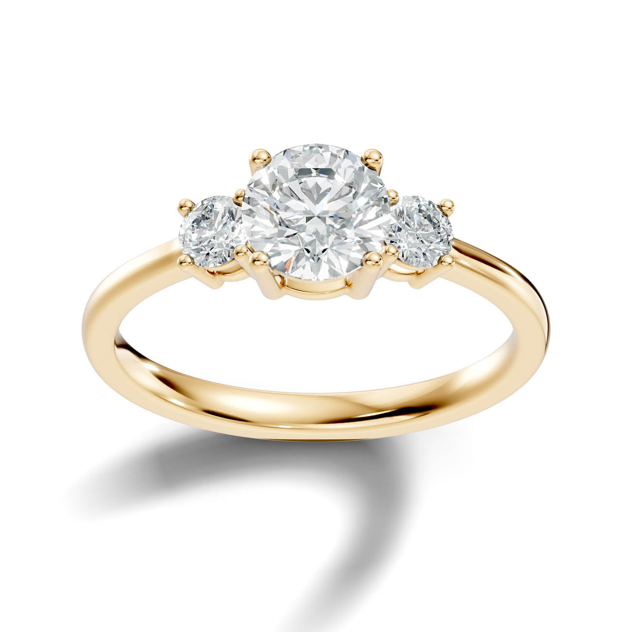 .50-1.00 Ct. Classic Round Diamond Ring with Round Side Stones (b14-a) 4