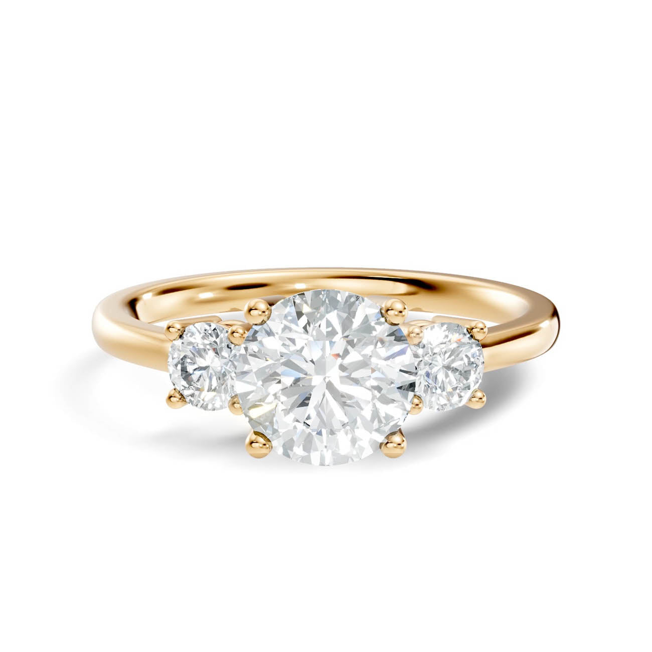 .50-1.00 Ct. Classic Round Diamond Ring with Round Side Stones (b14-a) 3