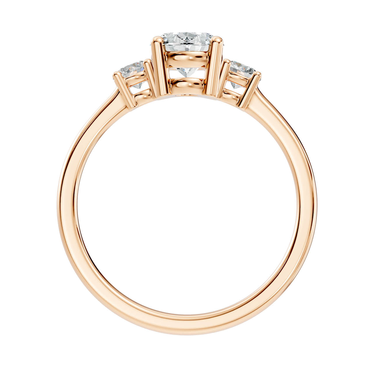 .50-1.00 Ct. Classic Oval Diamond Ring with Round Side Stones (b14-b) 4
