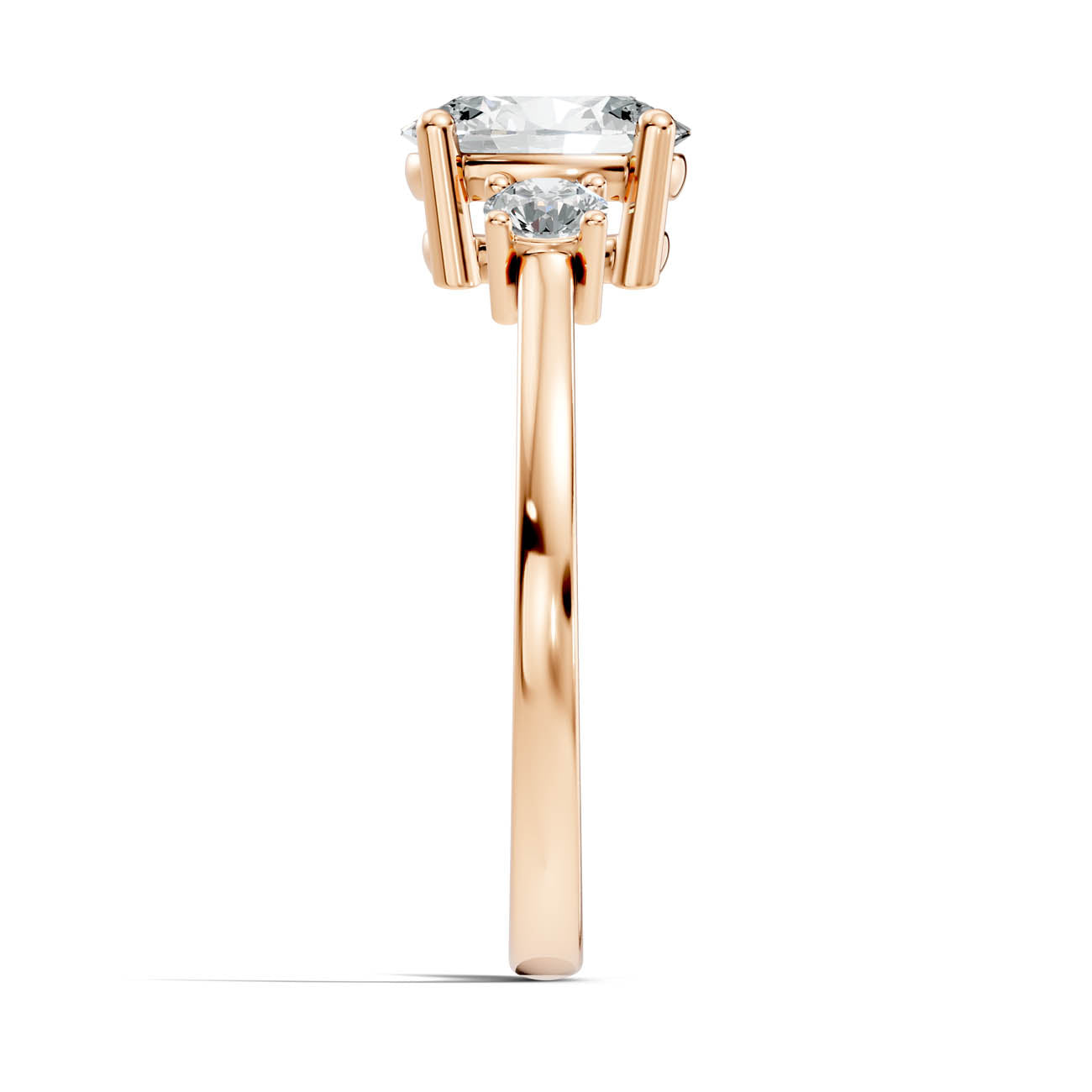 .50-1.00 Ct. Classic Oval Diamond Ring with Round Side Stones (b14-b) 5