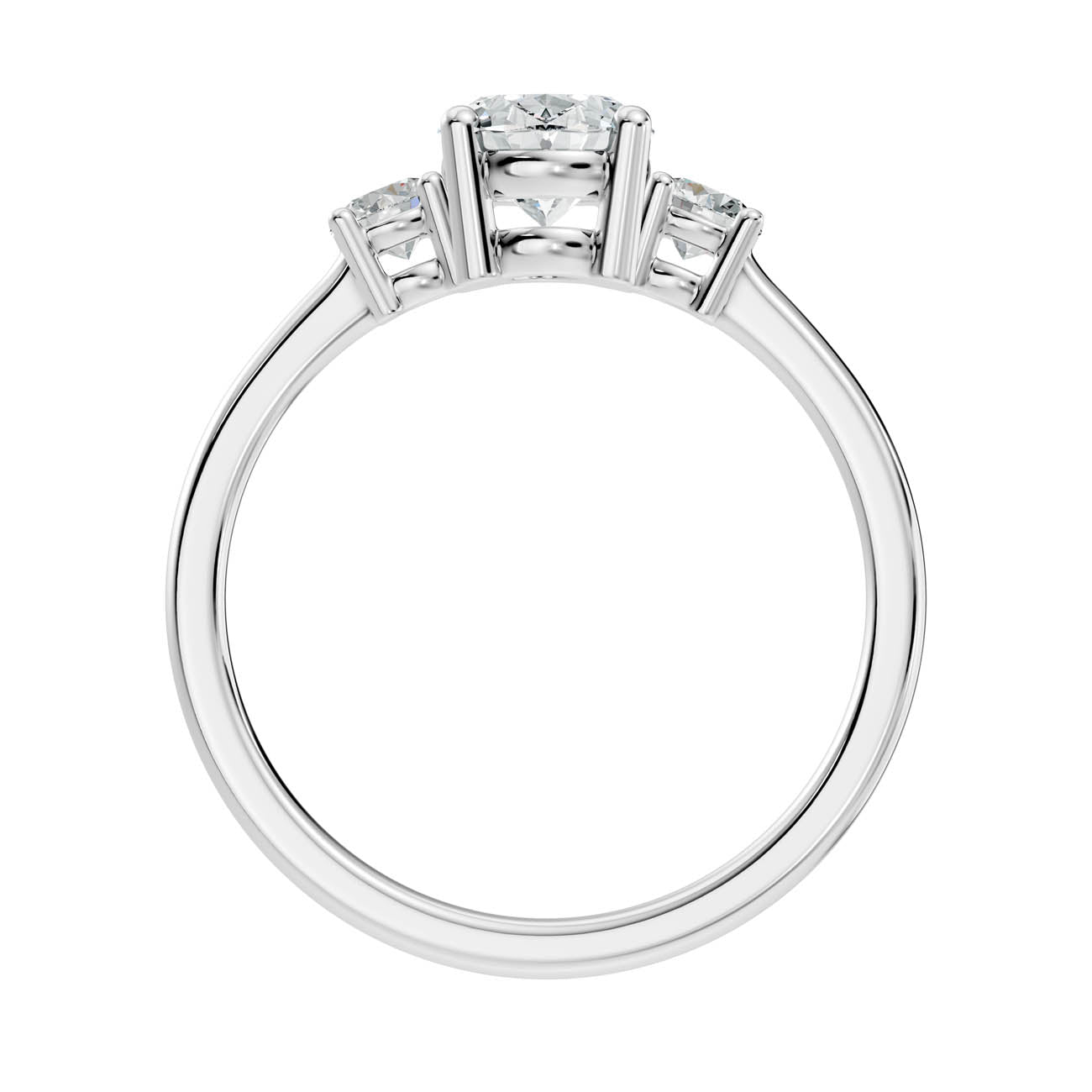 .50-1.00 Ct. Classic Oval Diamond Ring with Round Side Stones (b14-b) 7