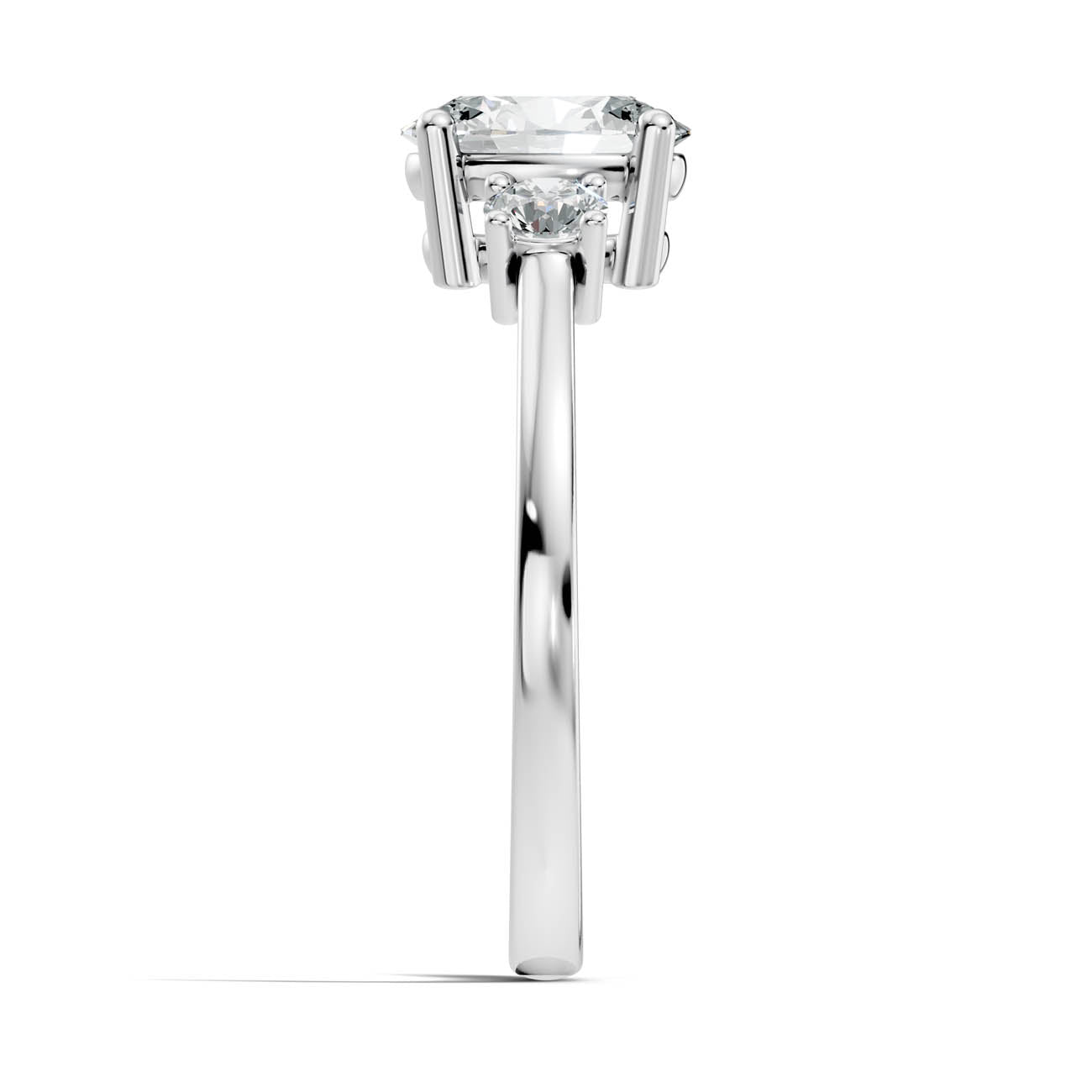 .50-1.00 Ct. Classic Oval Diamond Ring with Round Side Stones (b14-b) 9