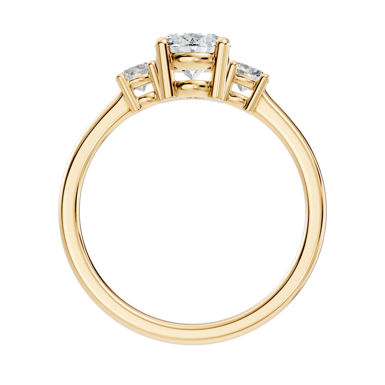 .50-1.00 Ct. Classic Oval Diamond Ring with Round Side Stones (b14-b) 11