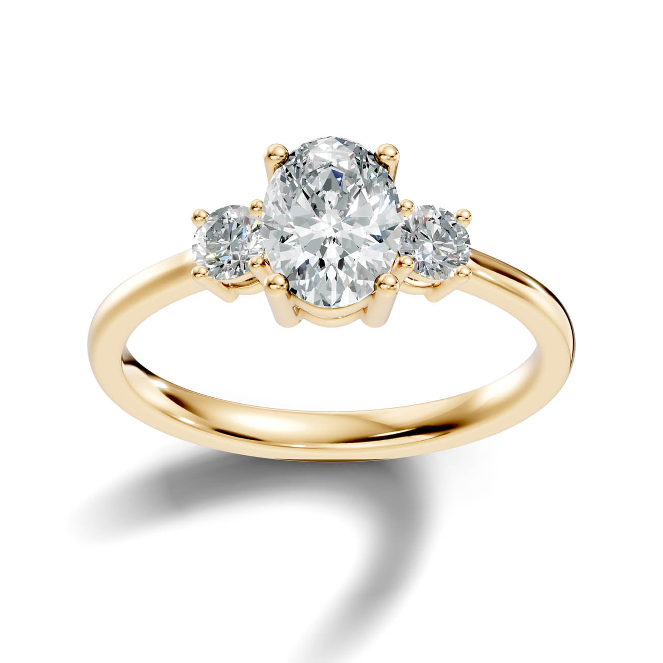 .50-1.00 Ct. Classic Oval Diamond Ring with Round Side Stones (b14-b) 12