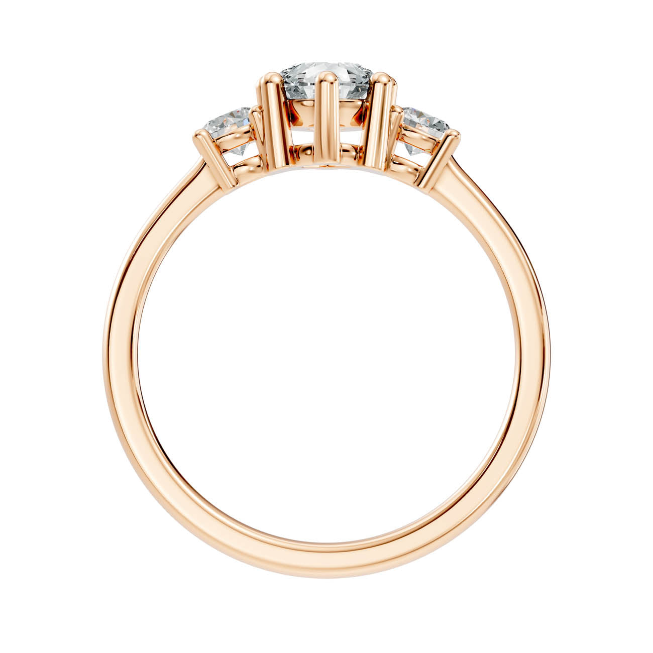 .50-1.00 Ct. Classic Pear Cut Diamond Ring with Round Side Stones (b14-c) 11