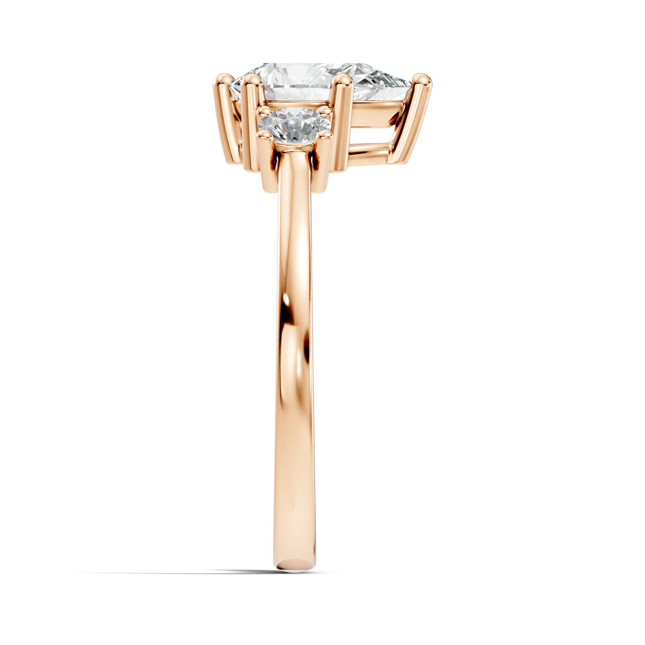 .50-1.00 Ct. Classic Pear Cut Diamond Ring with Round Side Stones (b14-c) 12