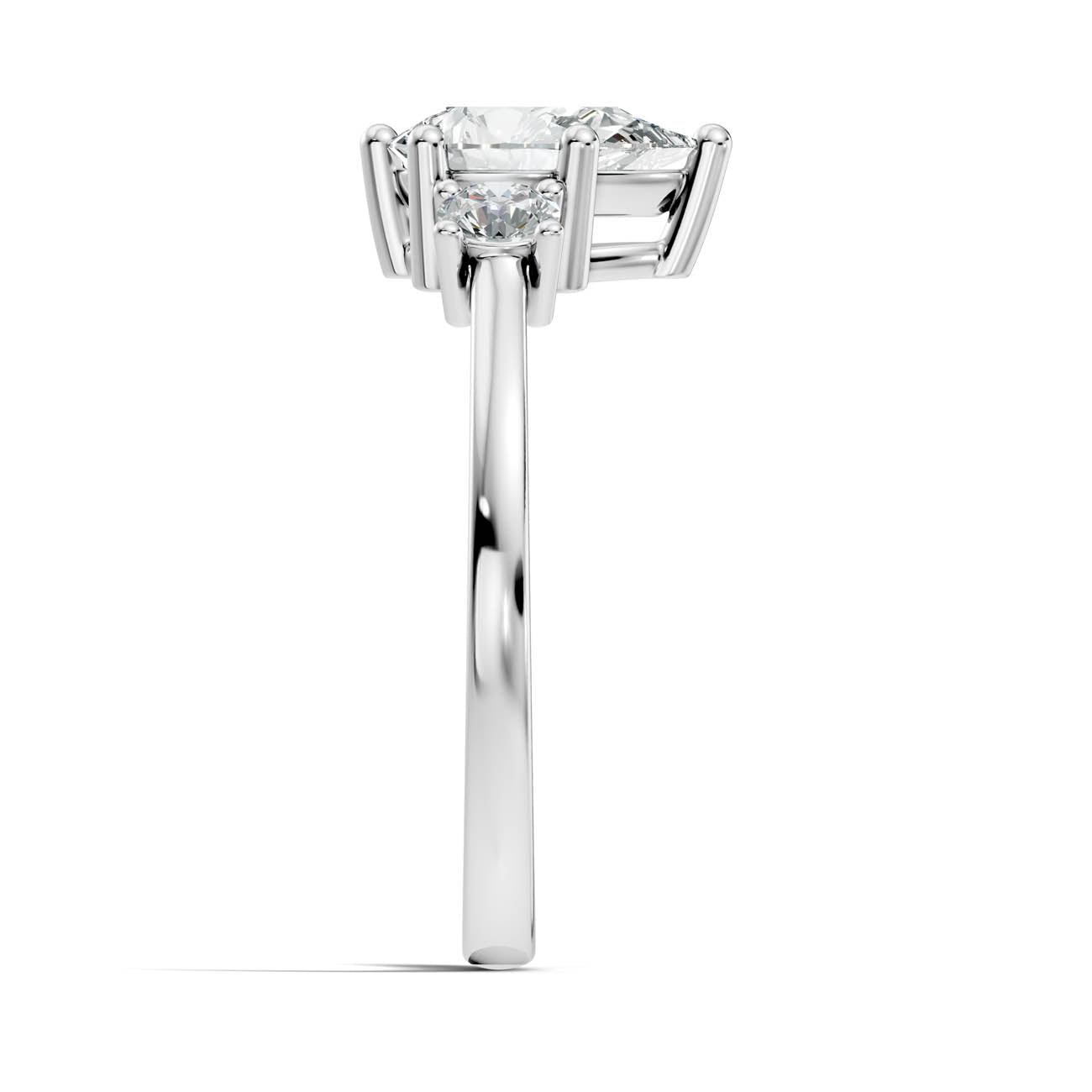 .50-1.00 Ct. Classic Pear Cut Diamond Ring with Round Side Stones (b14-c) 15