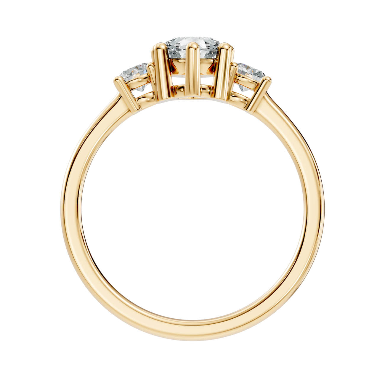 .50-1.00 Ct. Classic Pear Cut Diamond Ring with Round Side Stones (b14-c) 6
