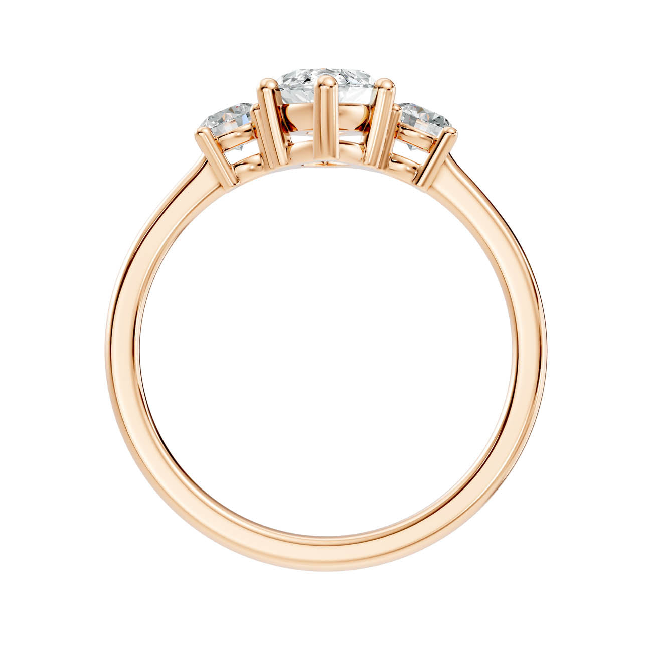 .50-1.00 Ct. Classic Marquise Diamond Ring with Round Side Stones (b14-f) 4