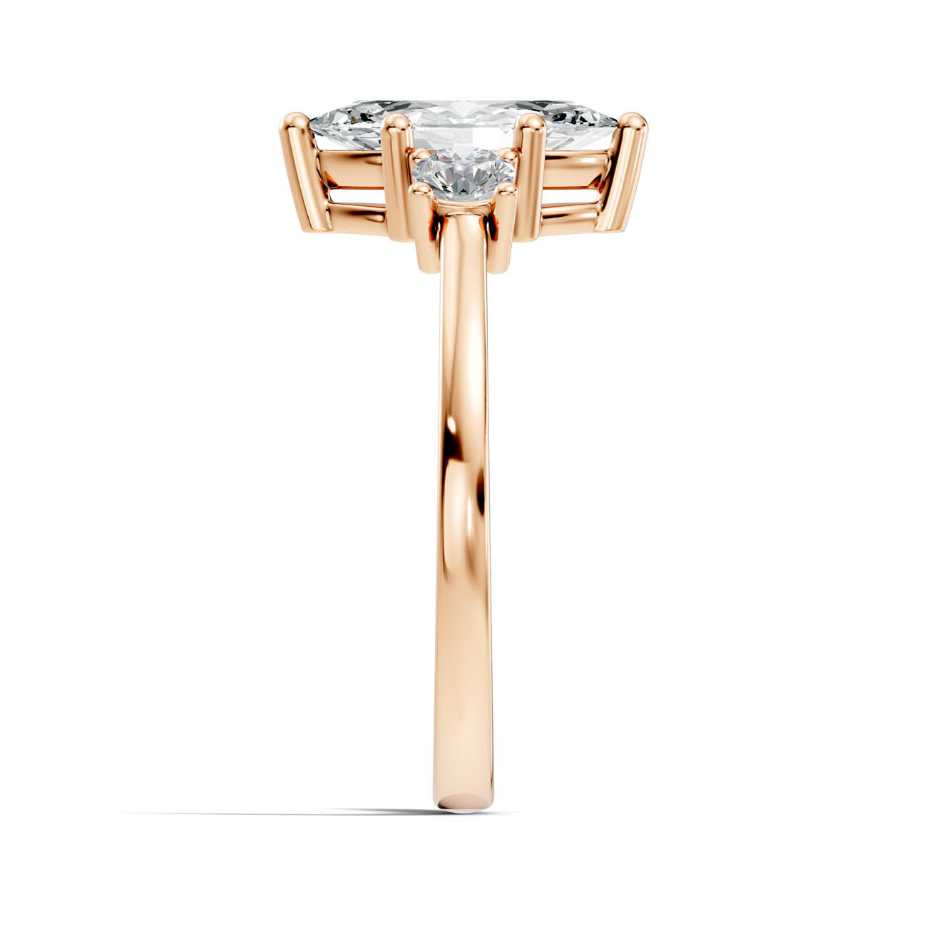 .50-1.00 Ct. Classic Marquise Diamond Ring with Round Side Stones (b14-f) 5