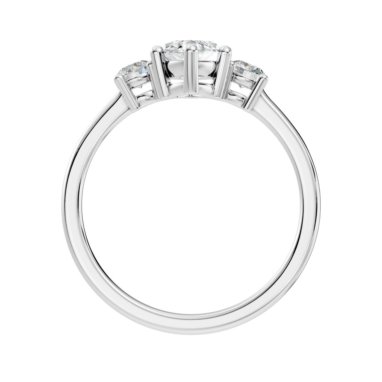 .50-1.00 Ct. Classic Marquise Diamond Ring with Round Side Stones (b14-f) 10