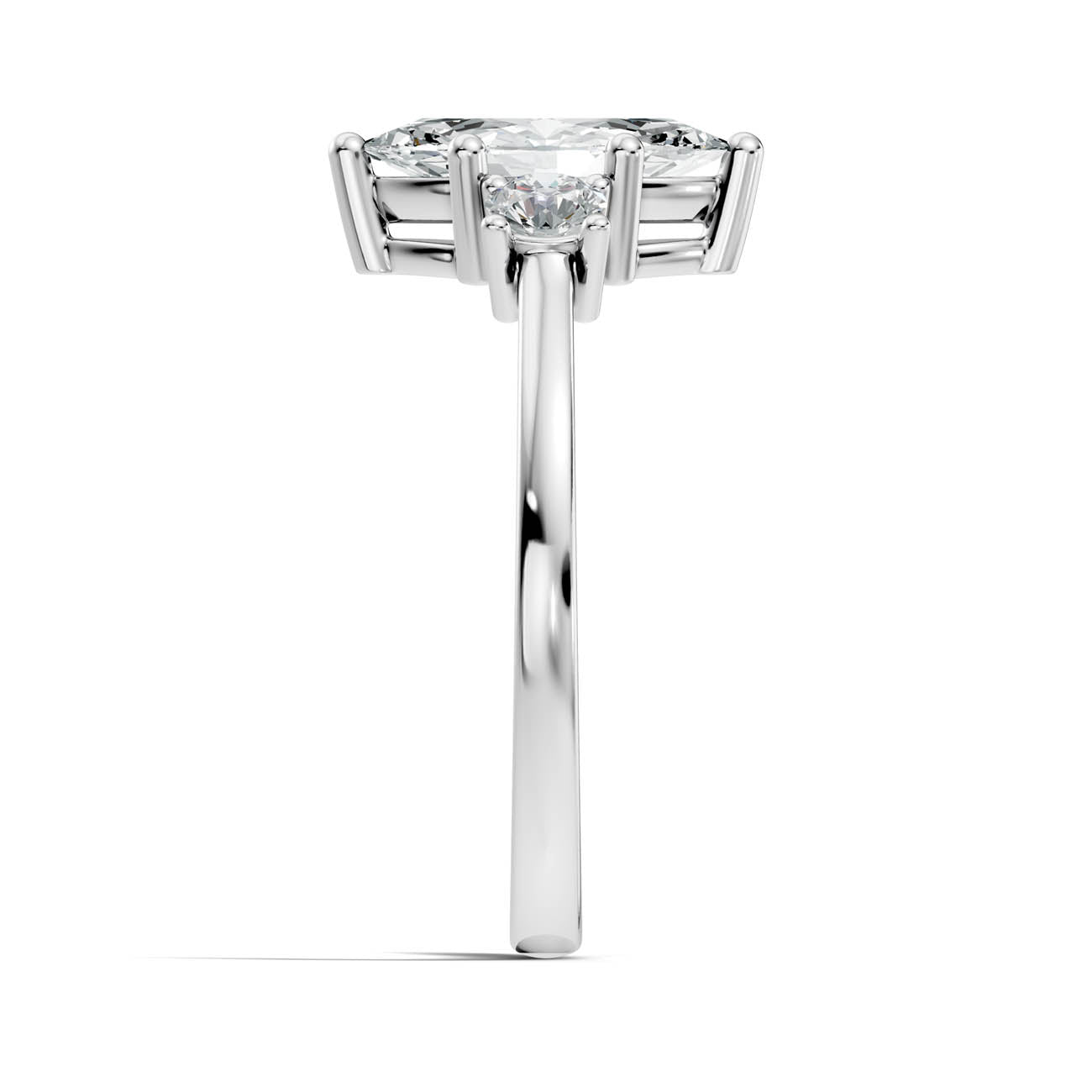 .50-1.00 Ct. Classic Marquise Diamond Ring with Round Side Stones (b14-f) 8