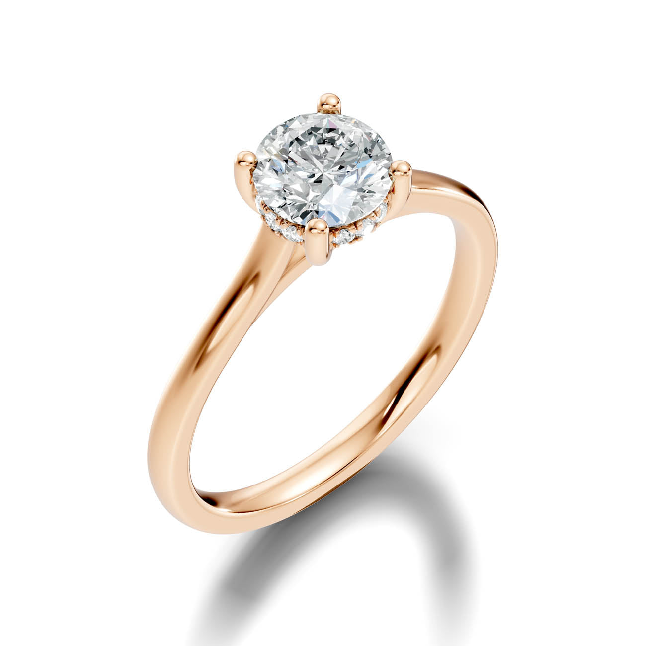 .50-1.50 Ct. Round Diamond Ring with Hidden Halo and Four-Prong Setting (b16-a copy) 6