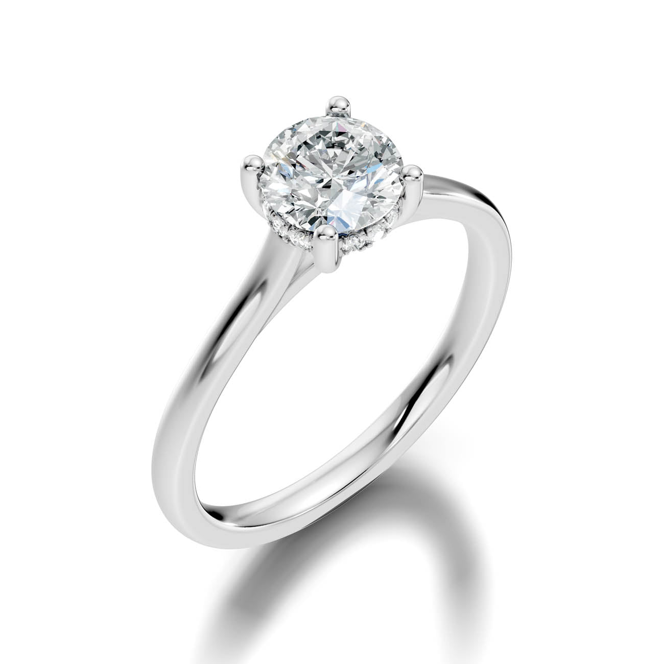 .50-1.50 Ct. Round Diamond Ring with Hidden Halo and Four-Prong Setting (b16-a copy) 10