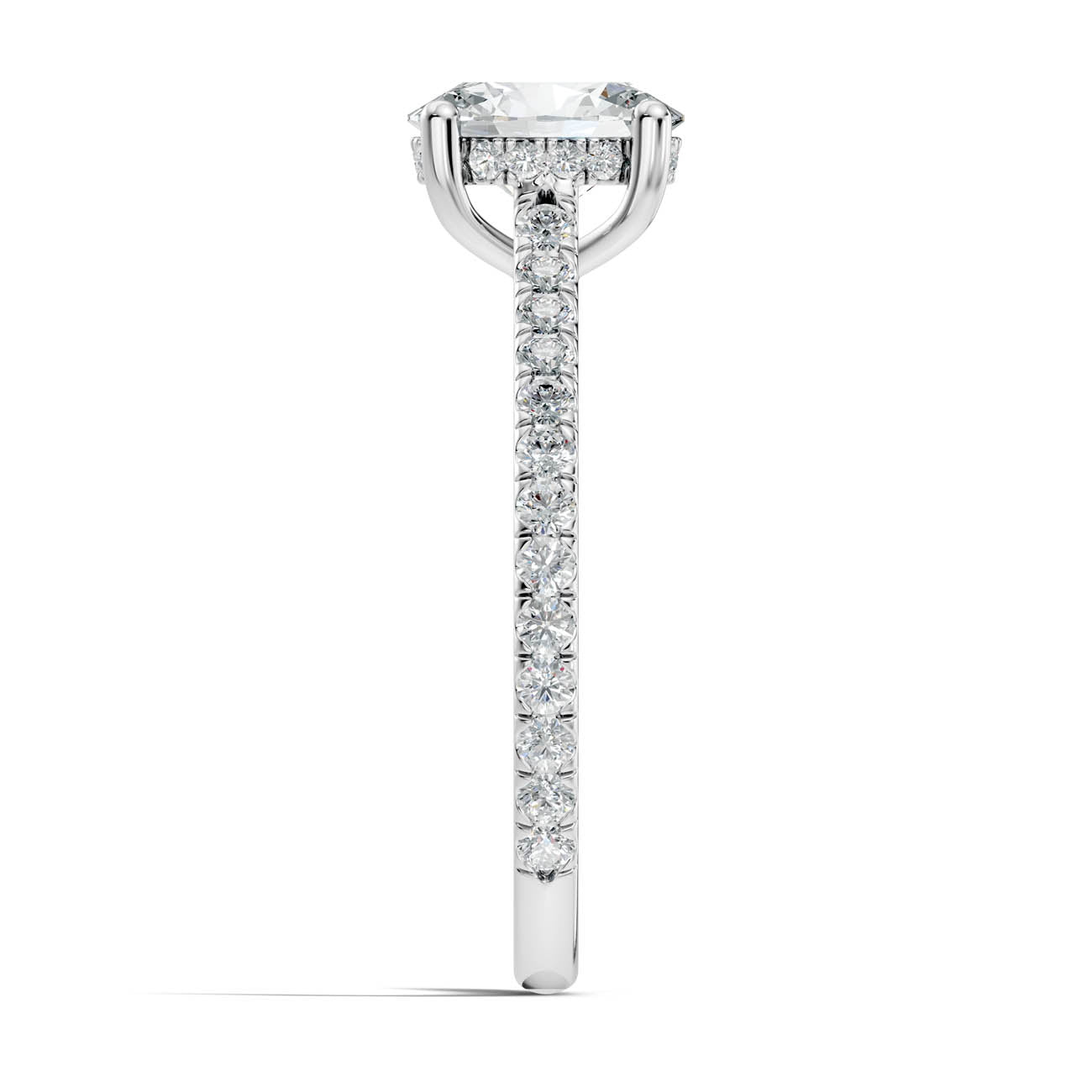 .50-1.50 Ct. Oval Diamond Pavé Ring with Hidden Halo and Four-Prong Setting (b16-b) 10