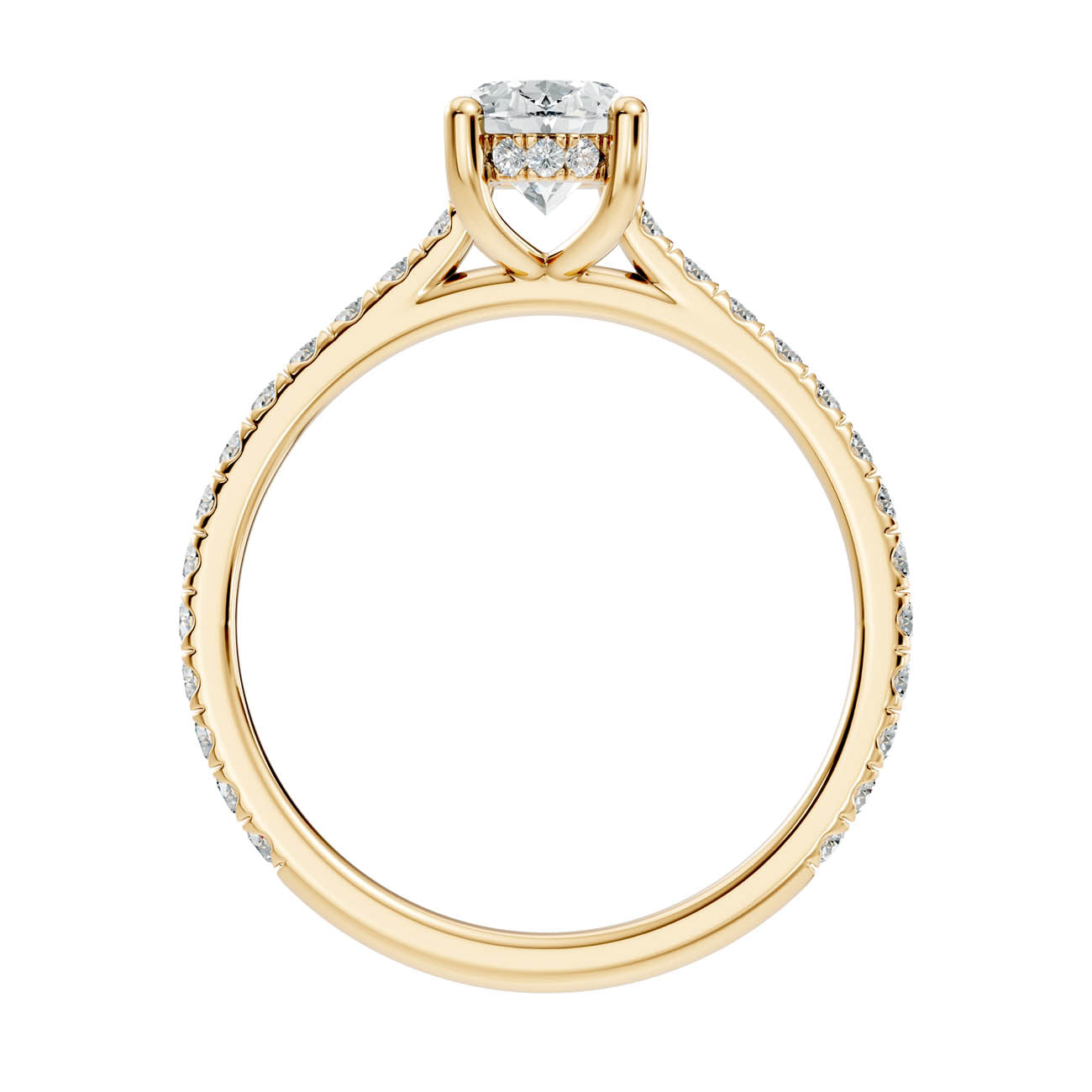 .50-1.50 Ct. Oval Diamond Pavé Ring with Hidden Halo and Four-Prong Setting (b16-b) 12