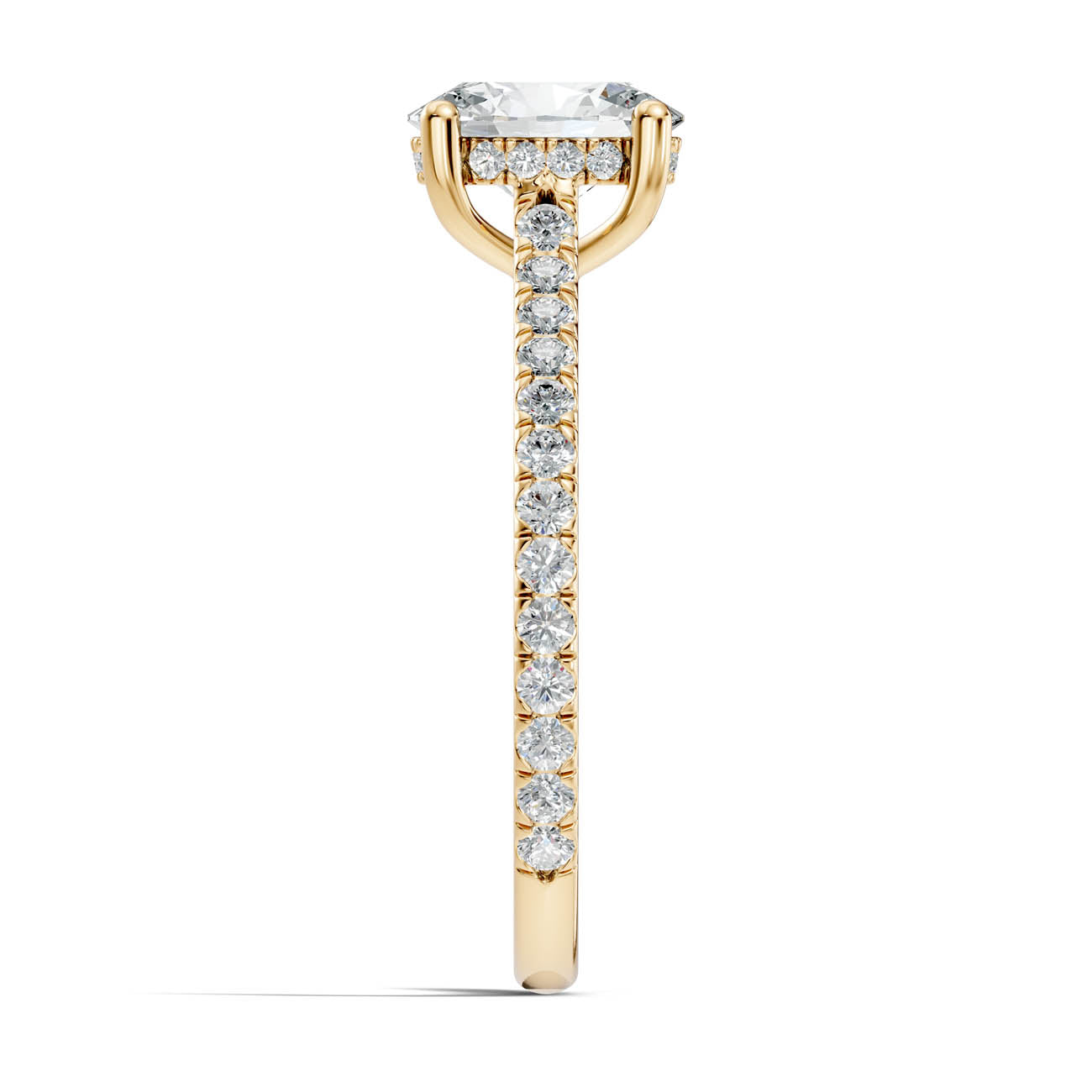 .50-1.50 Ct. Oval Diamond Pavé Ring with Hidden Halo and Four-Prong Setting (b16-b) 14