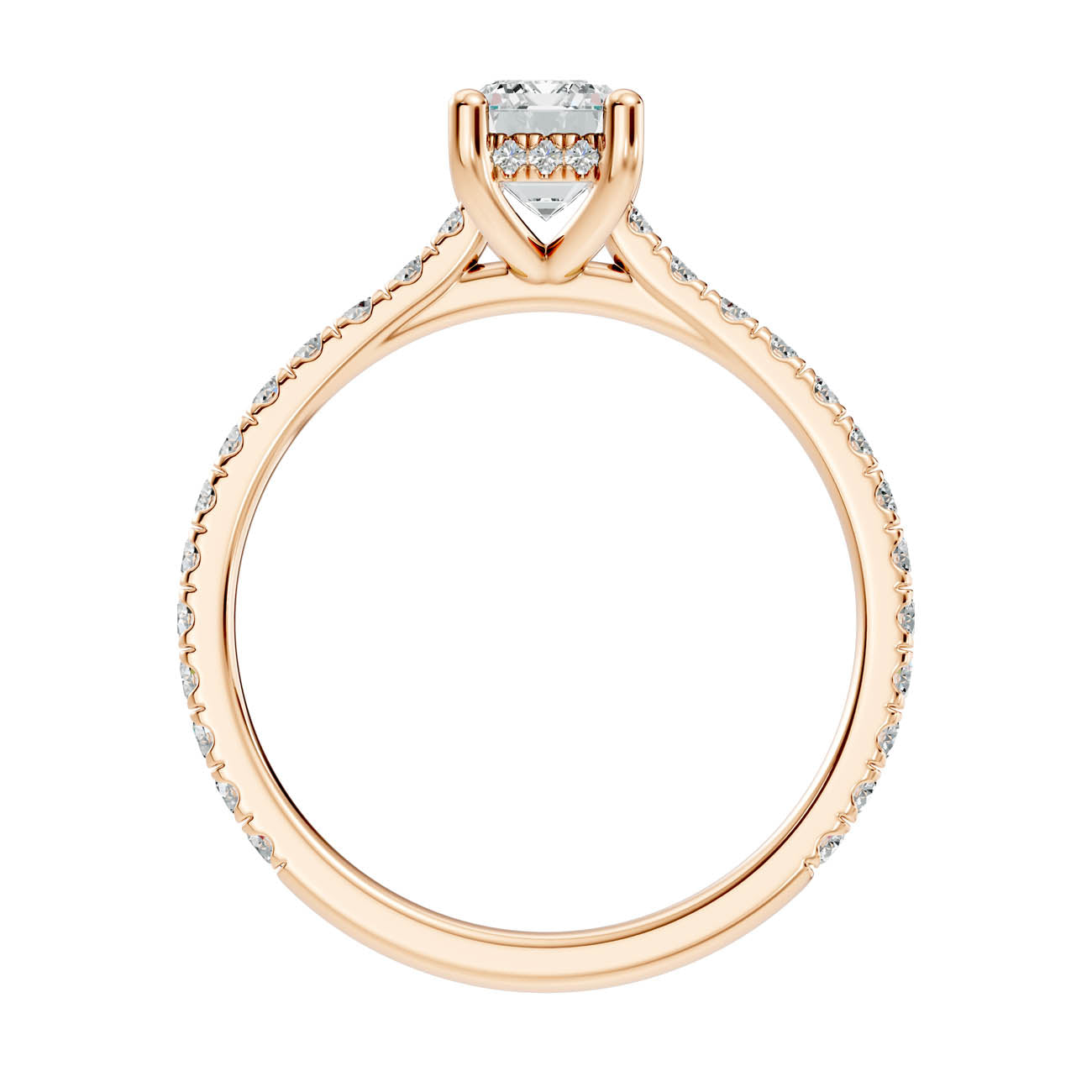 .50-1.50 Ct. Emerald-Cut Diamond Pavé Ring with Hidden Halo (b16-c) 4