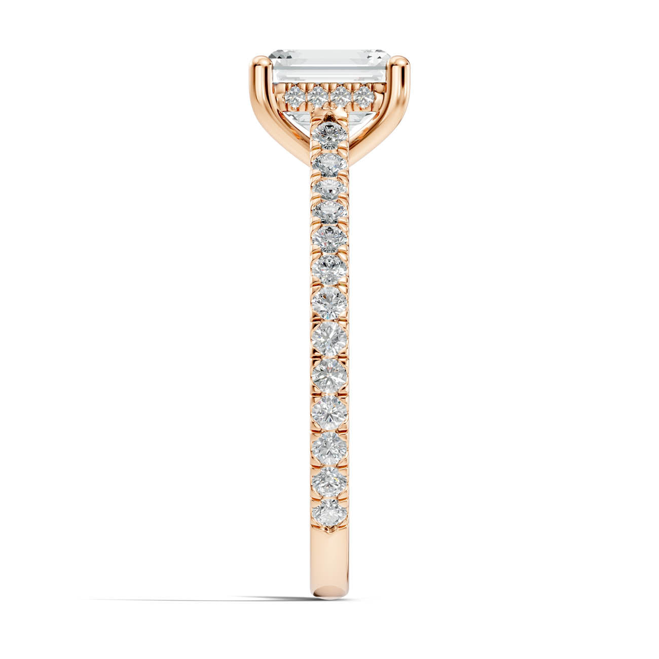 .50-1.50 Ct. Emerald-Cut Diamond Pavé Ring with Hidden Halo (b16-c) 5