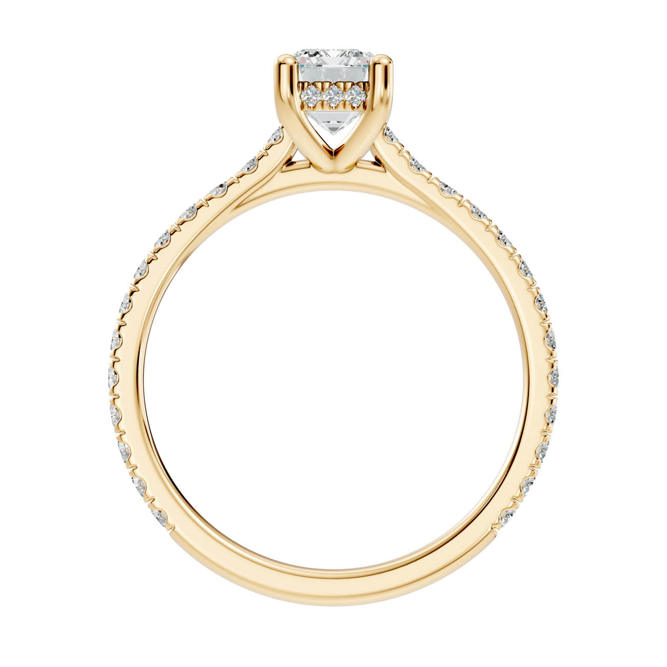 .50-1.50 Ct. Emerald-Cut Diamond Pavé Ring with Hidden Halo (b16-c) 12