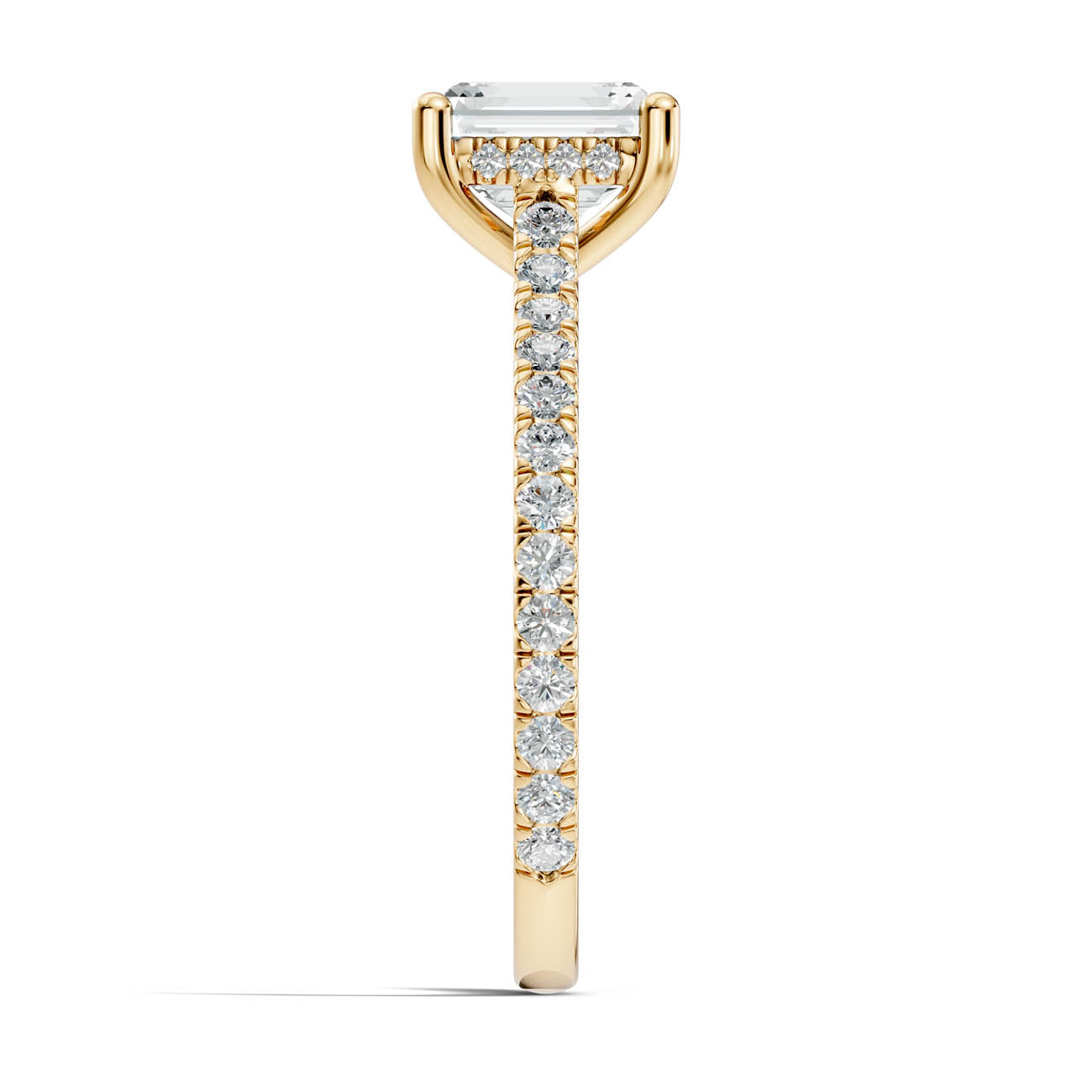 .50-1.50 Ct. Emerald-Cut Diamond Pavé Ring with Hidden Halo (b16-c) 14