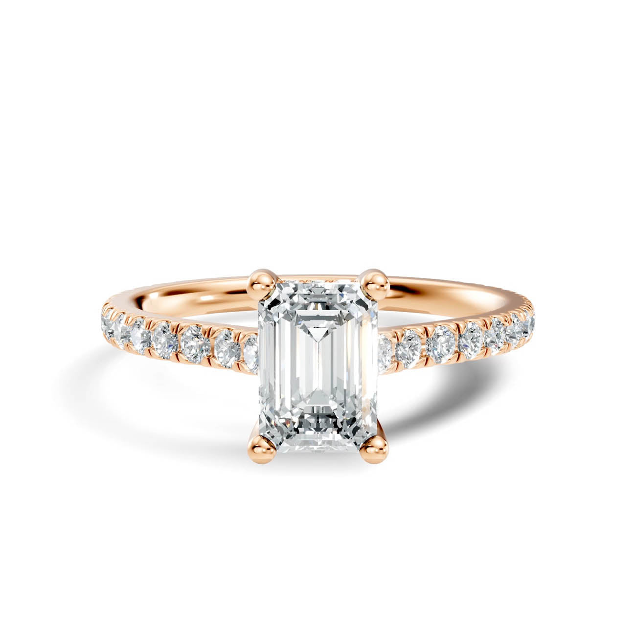 .50-1.50 Ct. Emerald-Cut Diamond Pavé Ring with Hidden Halo (b16-c) 11