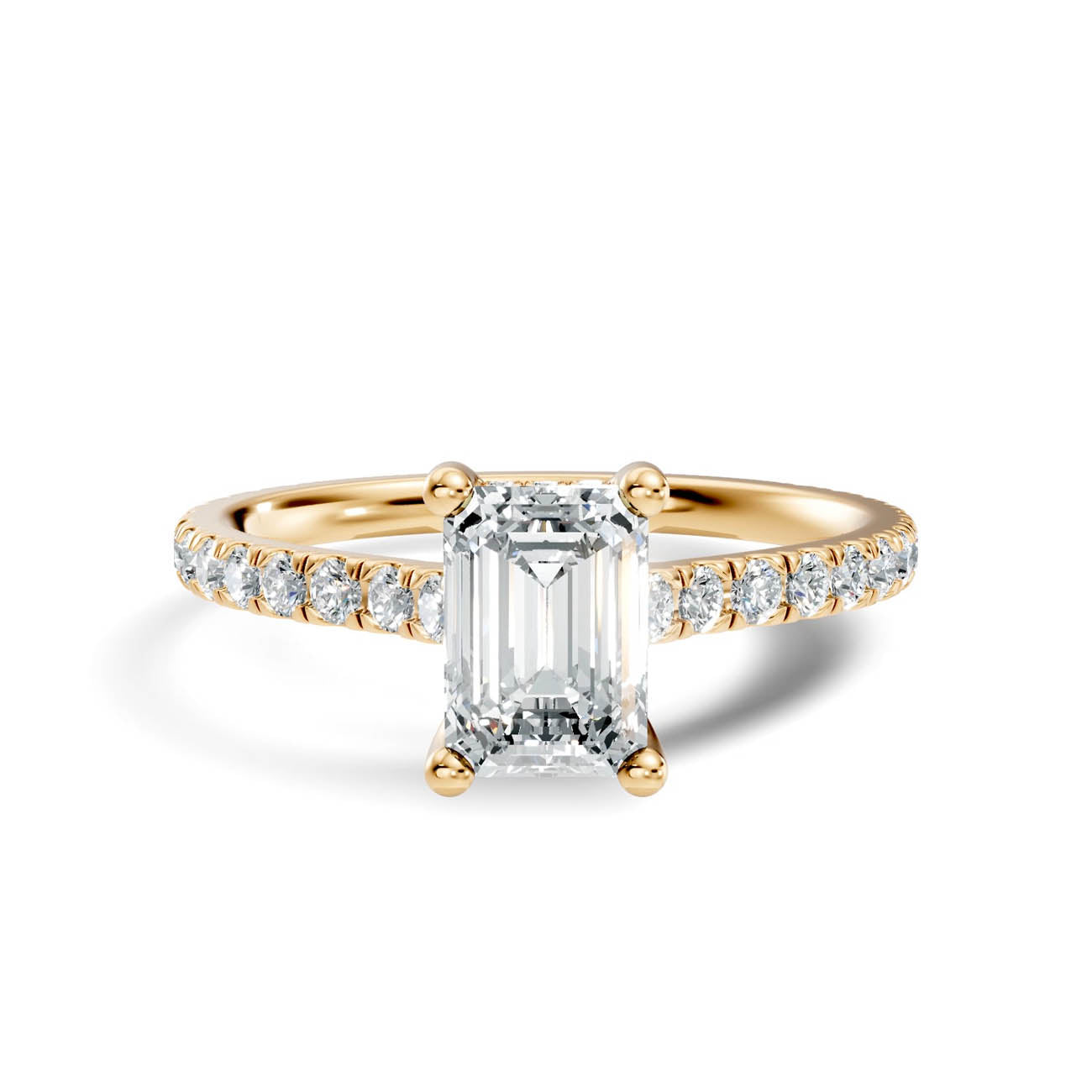 .50-1.50 Ct. Emerald-Cut Diamond Pavé Ring with Hidden Halo (b16-c) 3