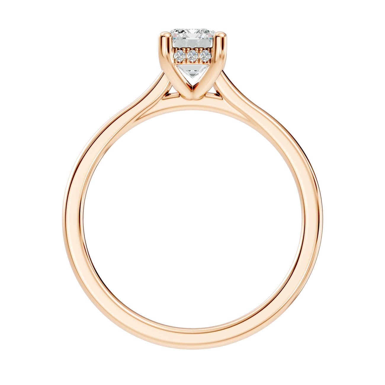 .50-1.50 Ct. Emerald Cut Diamond Ring with Hidden Halo and Four-Prong Setting (b16-c copy) 4