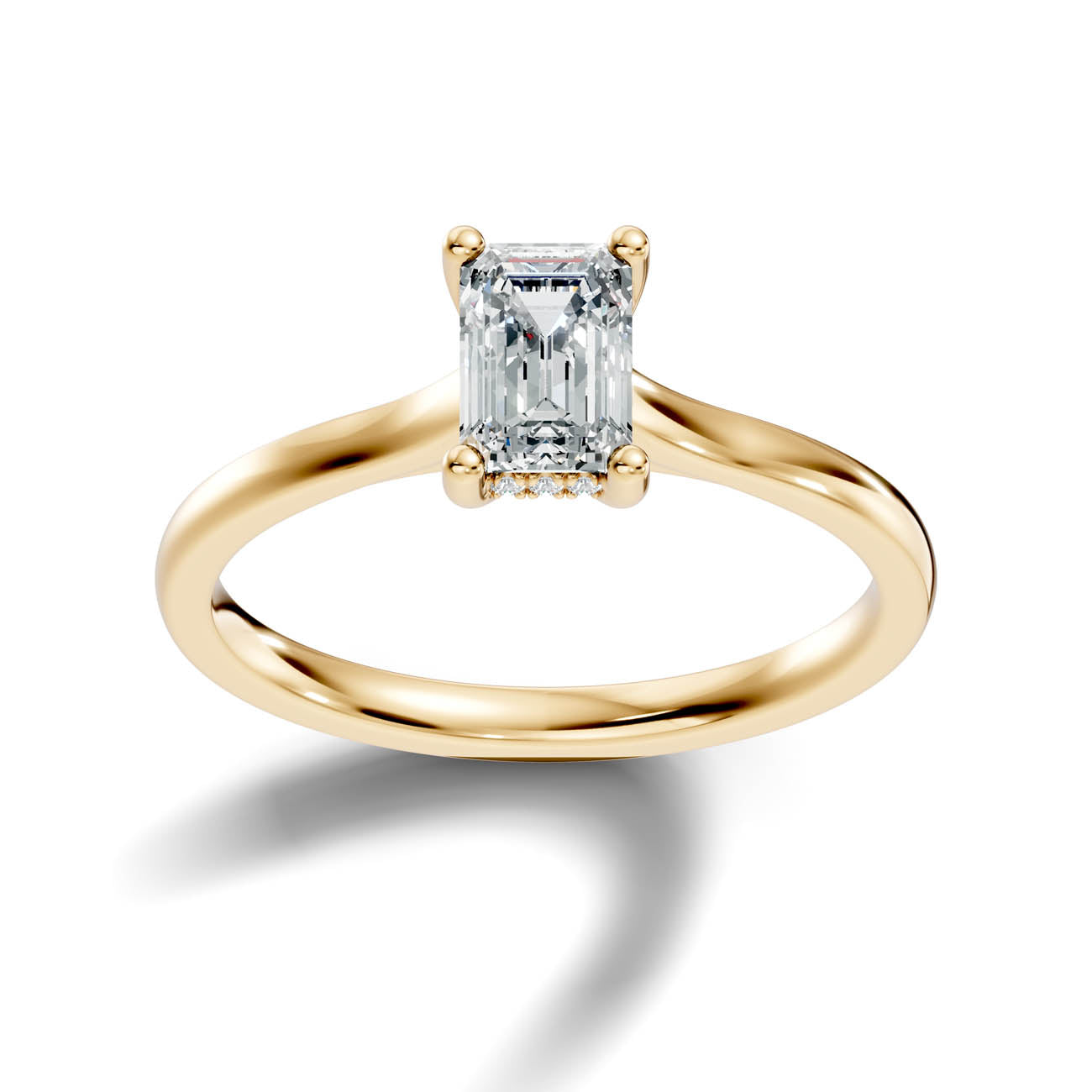 .50-1.50 Ct. Emerald Cut Diamond Ring with Hidden Halo and Four-Prong Setting (b16-c copy) 12