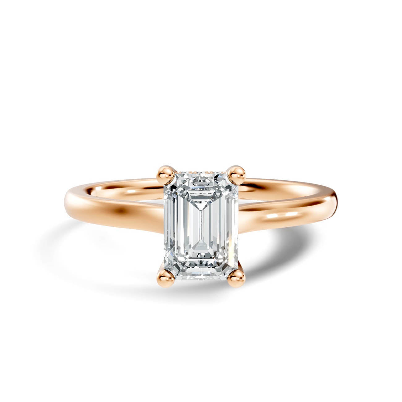 .50-1.50 Ct. Emerald Cut Diamond Ring with Hidden Halo and Four-Prong Setting (b16-c copy) 15