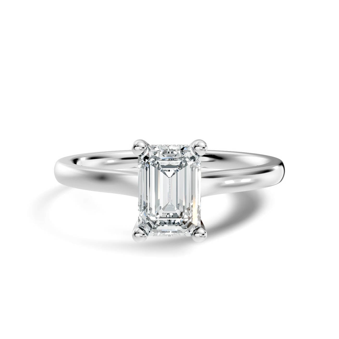 .50-1.50 Ct. Emerald Cut Diamond Ring with Hidden Halo and Four-Prong Setting (b16-c copy) 6