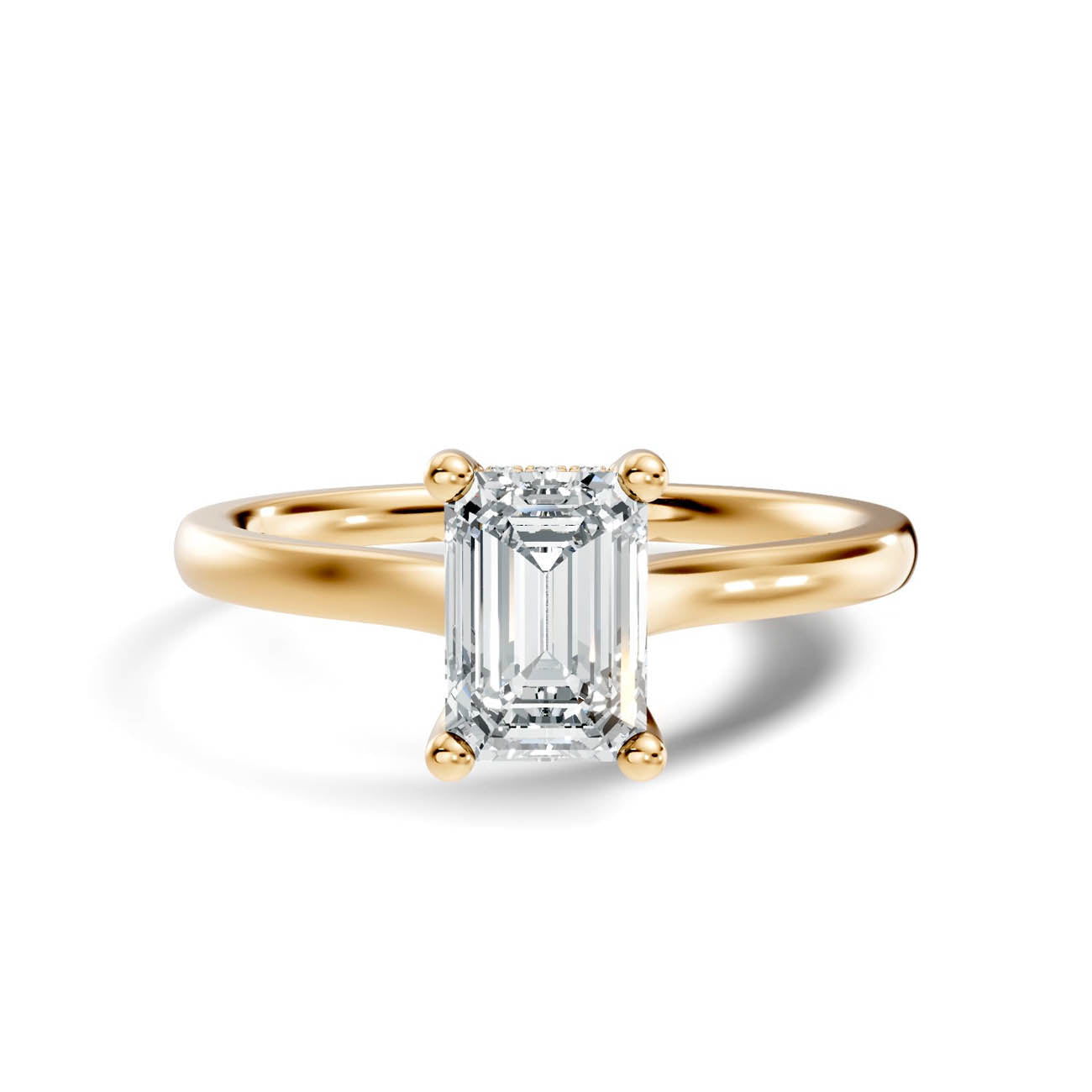 .50-1.50 Ct. Emerald Cut Diamond Ring with Hidden Halo and Four-Prong Setting (b16-c copy) 3