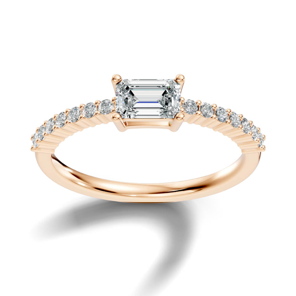 .68 Ct. Emerald Cut Diamond Pavé Band Ring (b2-a) 3