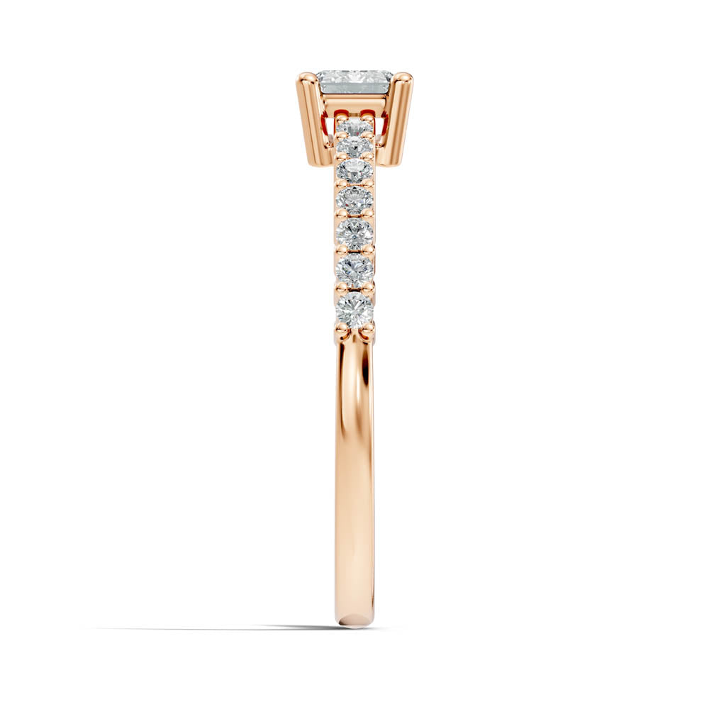 .67 Ct. Emerald Cut Diamond Ring with Pavé Band in Four-Prong Setting (b2-a) 11
