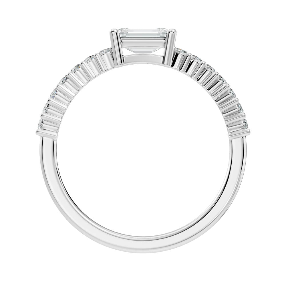 .68 Ct. Emerald Cut Diamond Pavé Band Ring (b2-a) 6