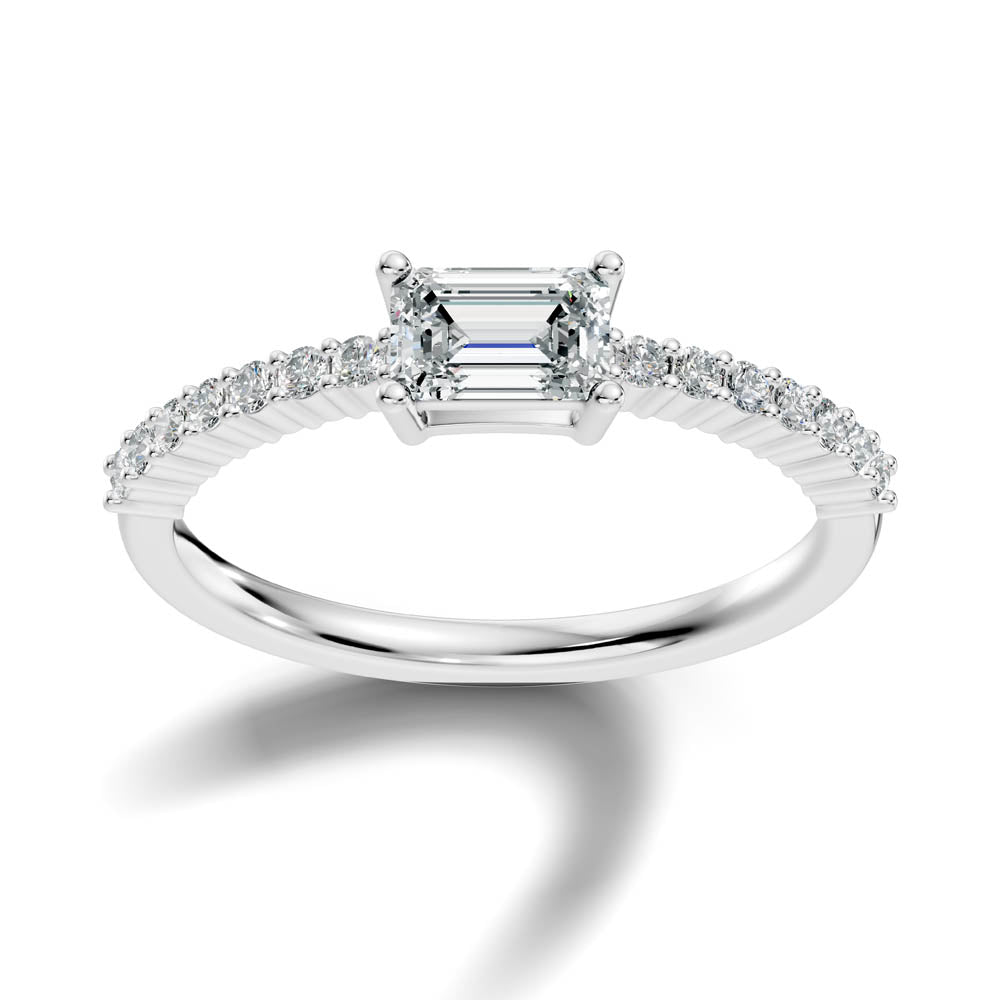 .68 Ct. Emerald Cut Diamond Pavé Band Ring (b2-a)