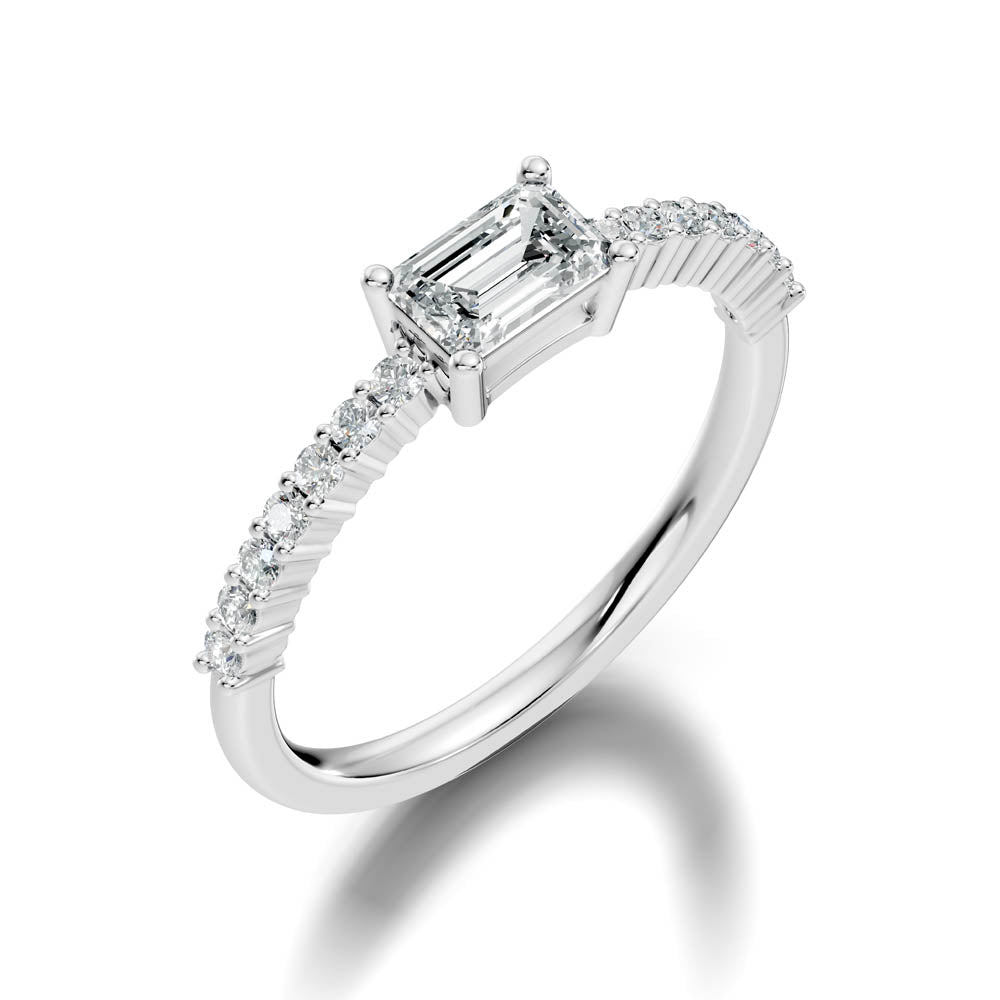 .68 Ct. Emerald Cut Diamond Pavé Band Ring (b2-a) 8