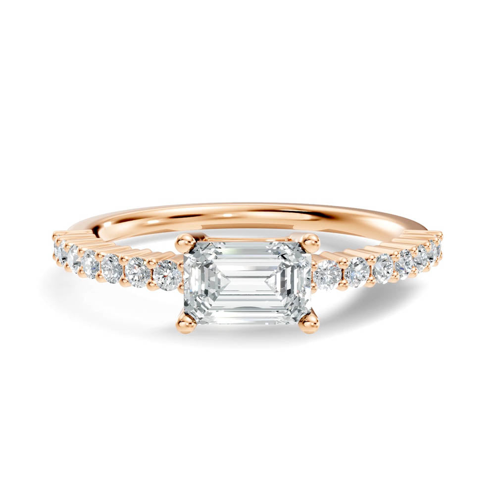 .68 Ct. Emerald Cut Diamond Pavé Band Ring (b2-a) 13