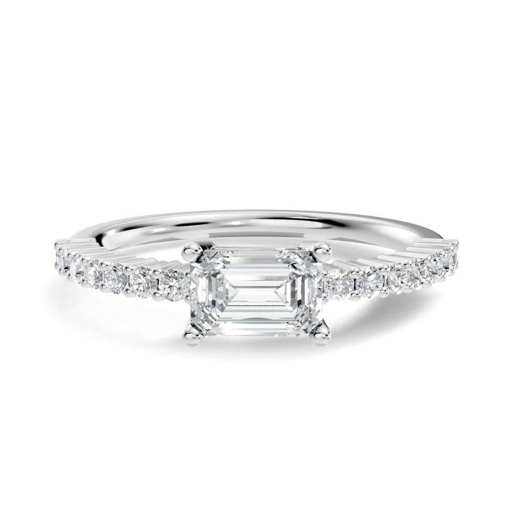 .68 Ct. Emerald Cut Diamond Pavé Band Ring (b2-a) 14