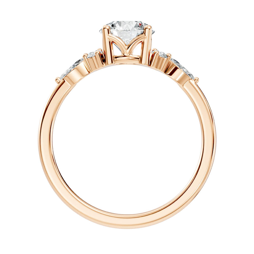 1.22 Ct. Round Diamond Cluster-Accent Solitaire Ring (b5-a)