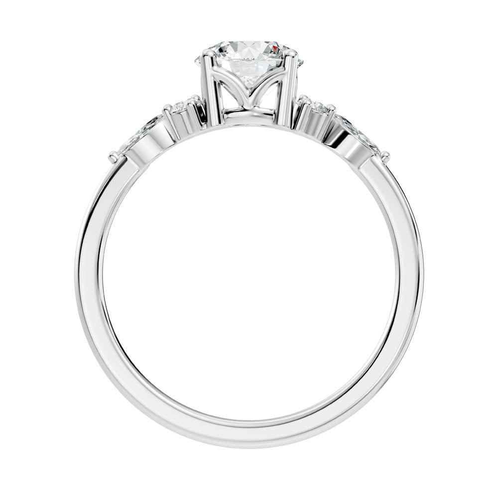 1.22 Ct. Round Diamond Cluster-Accent Solitaire Ring (b5-a) 5