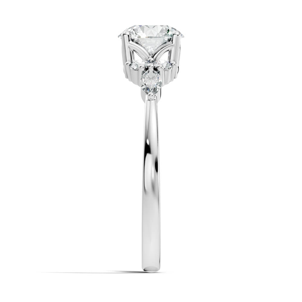 1.22 Ct. Round Diamond Engagement Ring with Side Accent Stones (b5-a) 11