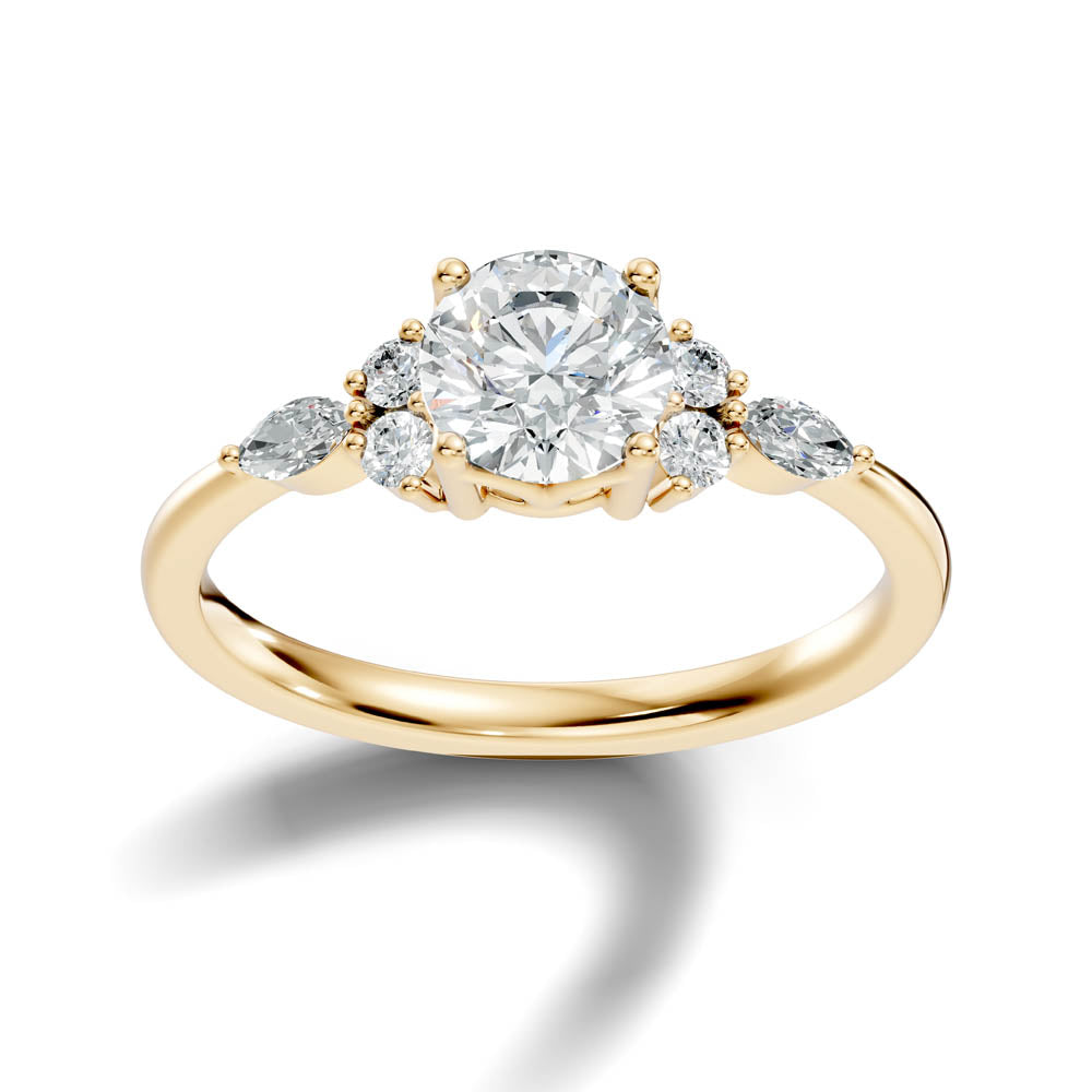 1.22 Ct. Round Diamond Engagement Ring with Side Accent Stones (b5-a) 4
