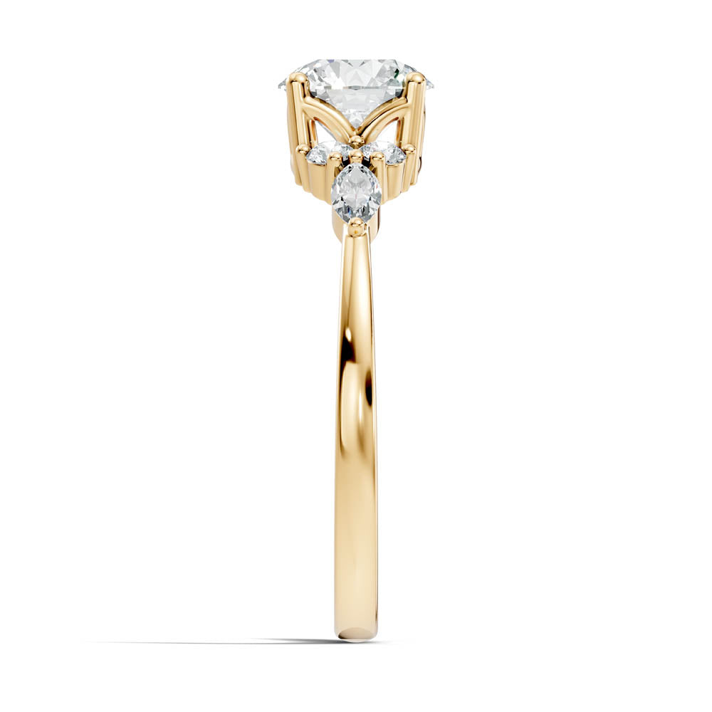 1.22 Ct. Round Diamond Engagement Ring with Side Accent Stones (b5-a) 14
