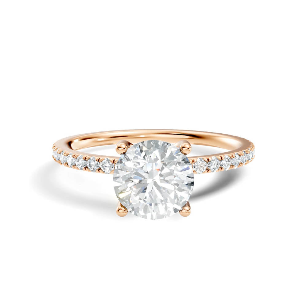 1.30 Ct. Classic Round Diamond Ring with Hidden Halo and Pavé Shank (b6-a) 7